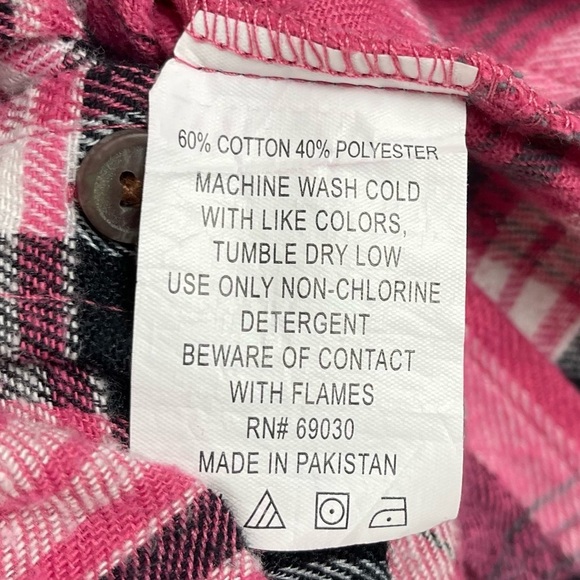 Cascade Casual Wear Large Flannel Plaid Shacket Button Up Barn Chore Farm Winter - Picture 5 of 6